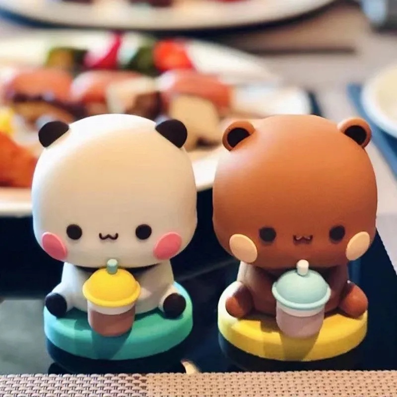Bubu Yiers Figure Toys Panda Bubu Dudu Action Figure Kawaii Collectible Model Doll Toys Car Decoration